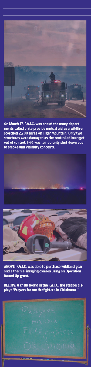 Contains multiple images and captions related to the work of volunteer firefighters in early 2025.